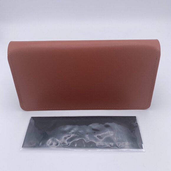 Missoni Sunglasses Case, Brown Chevron Embossed Leather, Black Cleaning Cloth - Picture 3 of 11